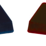 Two heel wedges, firm(blue) and medium(red), are included.